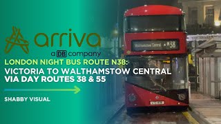 RAINY Double Decker Night Ride | Victoria to Walthamstow Central | Bus Route N38