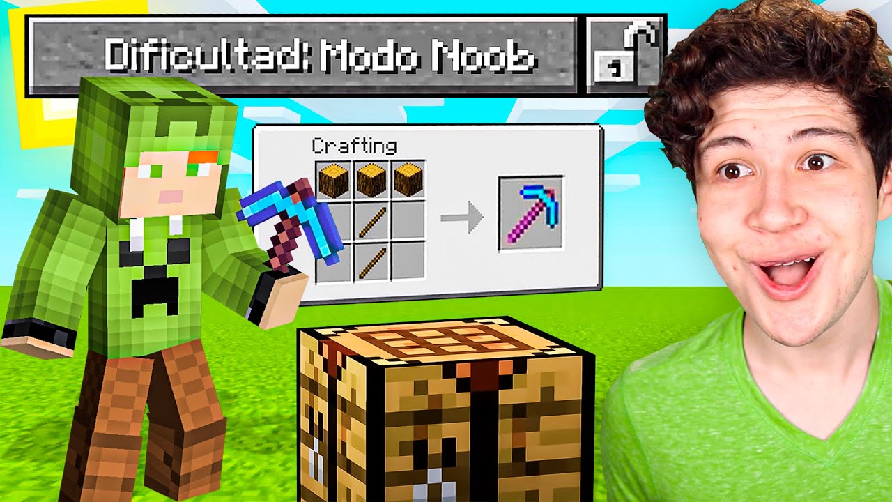 Jugando MINECRAFT en MODO NOOB! 🥴⛏️ (Mods)