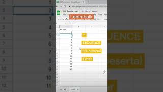 Cara mudah auto numbering di google spreadsheet #spreadsheet #barubelajar