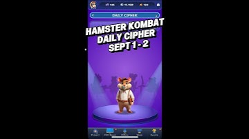 1 September 2025 Hamster Kombat GameDev Daily Cipher #hamsterkombat #hamsterkombatdailycipher