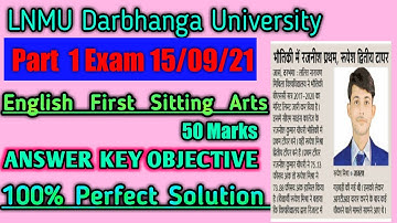 LNMU BA part 1 English 50 Marks Objective Answer key exam 2021