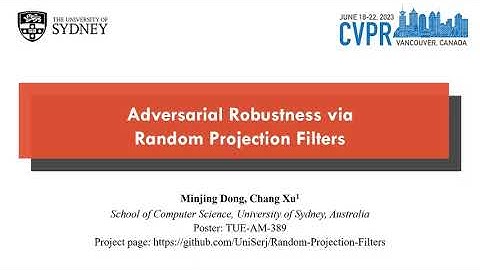 [CVPR 2023] Adversarial Robustness via Random Projection Filters