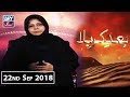 Watch Baad-e-Karbala - (Shehla Abbas) - 22nd September 2018 Online In HD