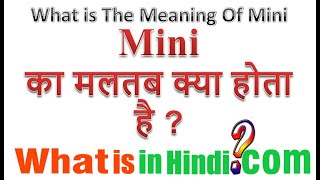 What is the meaning of Mini in Hindi | Mini ka matlab kya hota hai