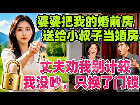 婆婆把我的婚前房送給小叔子當婚房，丈夫勸我「一家人別計較」，我沒吵，只換了門鎖收回鑰匙