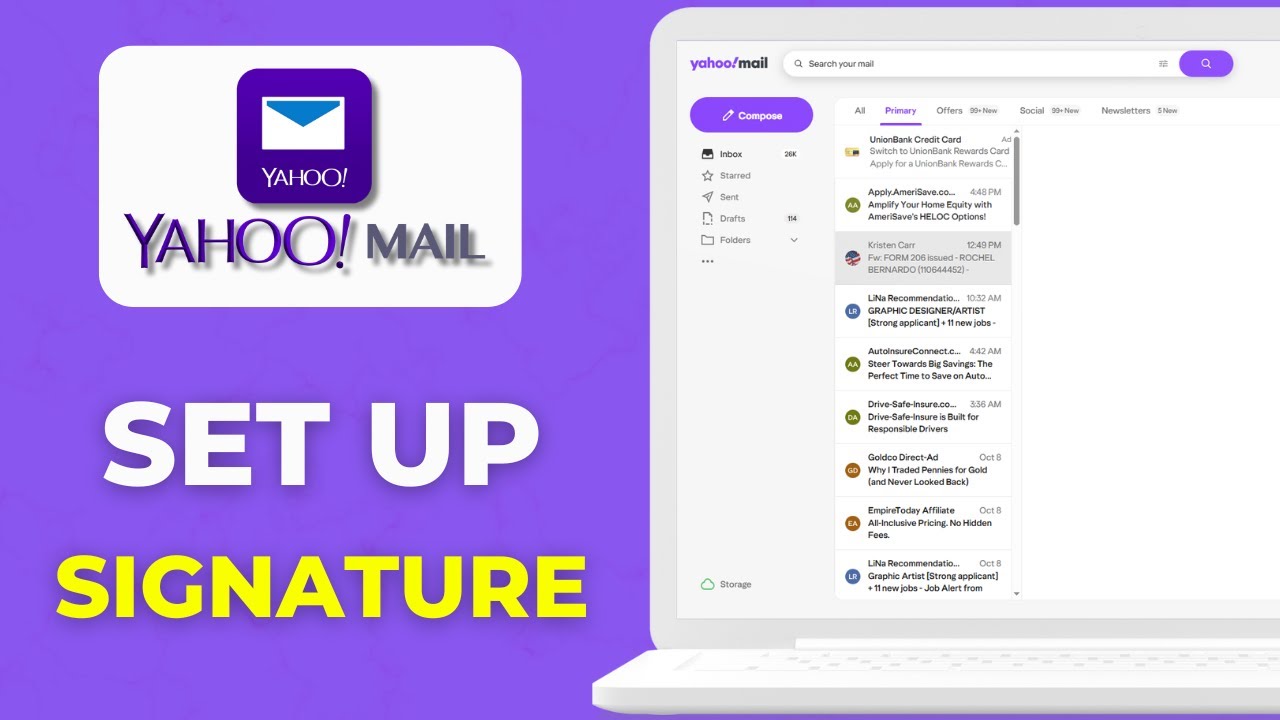 Как настроить подпись электронной почты Yahoo