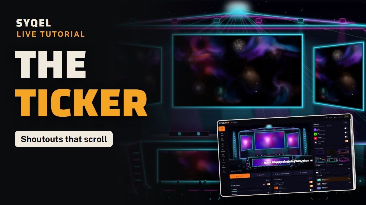 Add a scrolling ticker with shoutouts to your stream