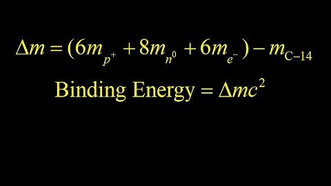 Binding energy per nucleon for C-14.  Carbon 14 mass defect binding energy per nucleon calculation.