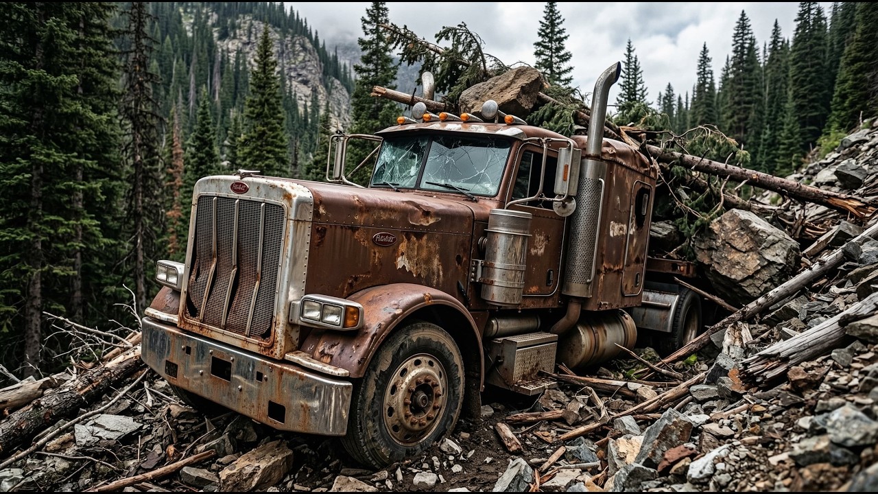 Extreme Restoration : Abandoned Peterbilt 389 Recovered from a Steep Mountain Cliff