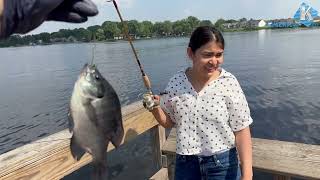 Fishing Under 95 Fahrenheit Sun Ray in Minnesota, USA Khmer American