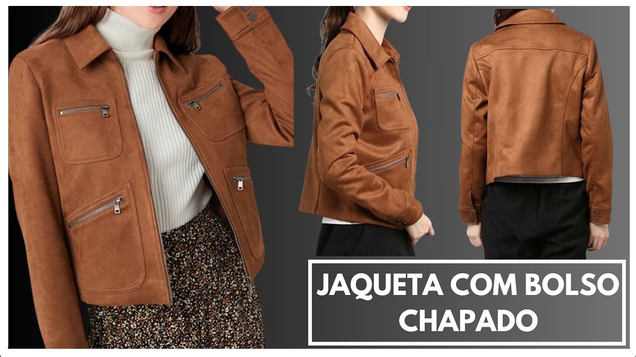 Jaqueta com bolso chapado - modelagem e costura