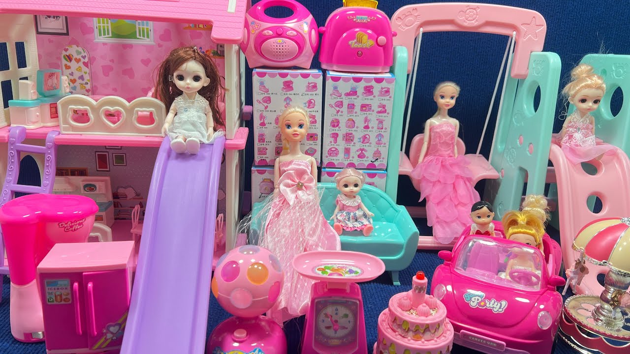 11 Minutes Satisfying with Unboxing Barbie Princess Furniture Dress Up Collection Toys Review | ASMR