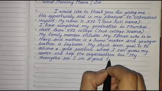 | SELF INTRODUCTION | CLEAN AND NEAT HANDWRITING | THE WRITER GIRL |