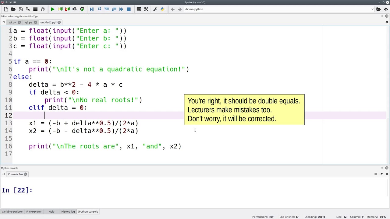 0301: Roots of a Quadratic Equation 2 - Getting Smarter - YouTube