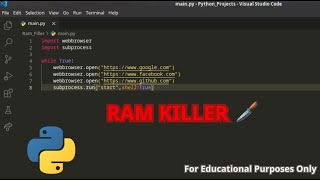 Ram Killer Using Python! For Educational Purposes Only