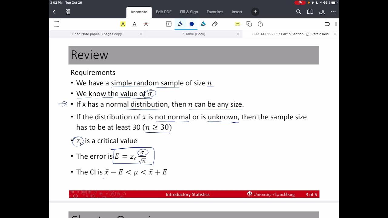 Introductory Statistics Section 8.1 Part b CI for mu when sigma is known Part 2 YouTube