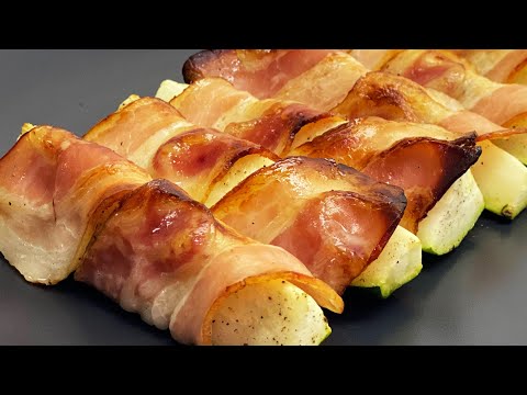 Кабачки с беконом в духовке. Закуска из кабачков быстро и вкусно