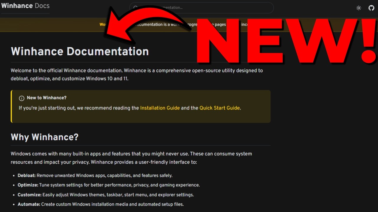 Представляем Winhance Docs — все, что вам нужно знать о Winhance!