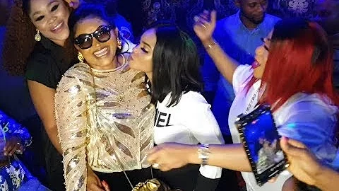 See How Fans Rain Money On Iyabo Ojo At Mercy Aigbe's Birthday As She Step Out In Style