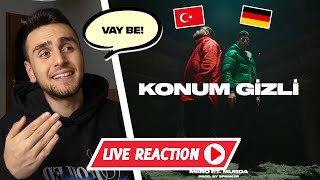 VAY BE🔥 MERO feat. Murda - Konum Gizli (prod. by Spanker) 🔴 LIVE GERMAN REACTION