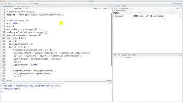 upper confidence bound in R step 3 video 161 machine learning