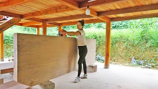 How To Make Big Wooden Table & Chair  Woodworking Large Wood  BUILD BIGGEST LOG CABIN