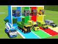 TRANSPORTING MERCEDES MINI BUS, VOLKSWAGEN POLICE, FORD POLICE, MERCEDES FIRE TRUCK TO GARAGE | FS22