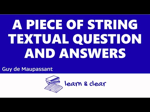 A PIECE OF STRING TEXTUAL QUESTION AND ANSWERS | SSLC ENGLISH - YouTube
