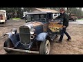 1931 Model A hot rod v8 swap first start 30+years