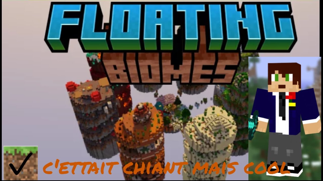 Je joue a la map flot in the biome (une map parkour) - YouTube