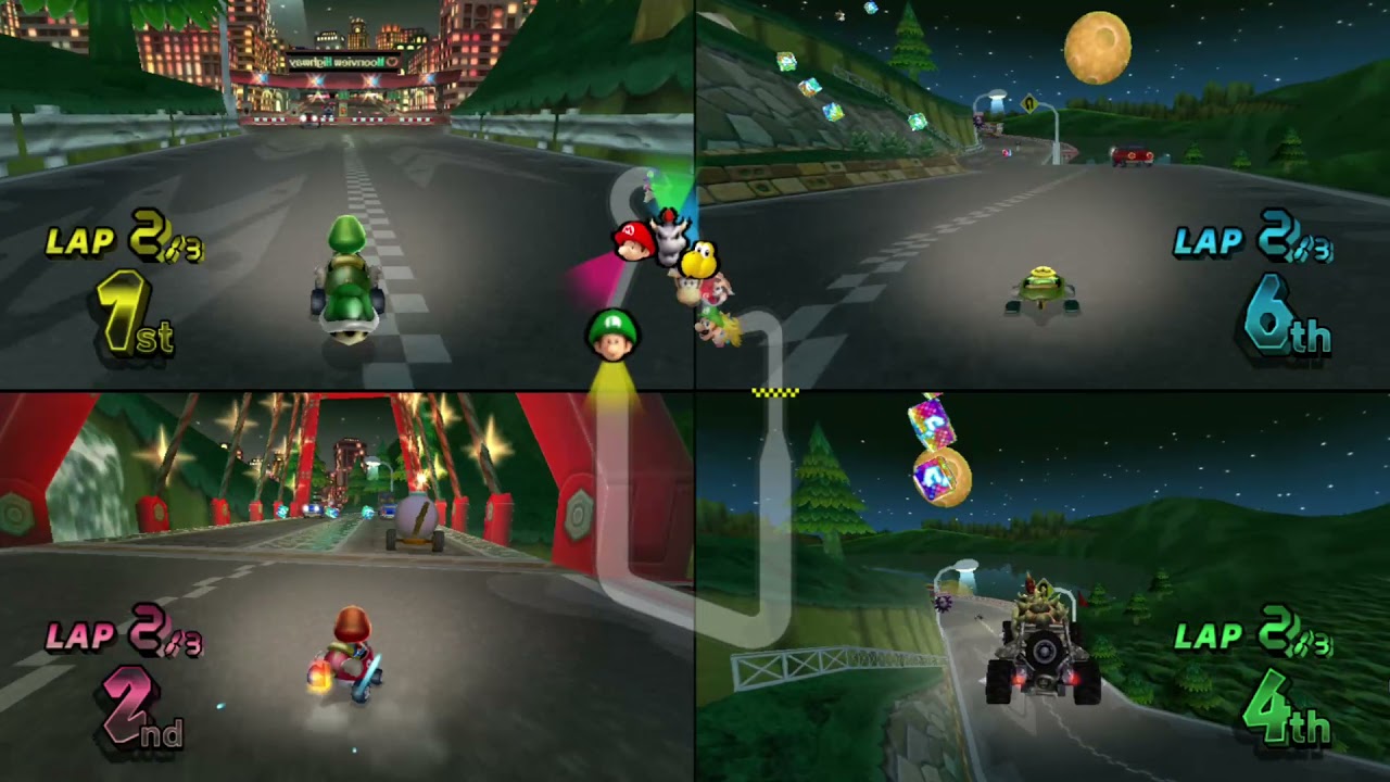 Mario Kart Wii 4 Players 123 YouTube