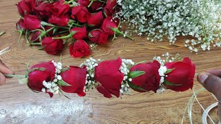 Easy Method Making Rose Garland Attur ரஸ மல Real Flowers Garland Beautiful Wedding Garland