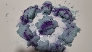 Blue Starfish And Seashells With Purple Glitter Baking Soda Crush