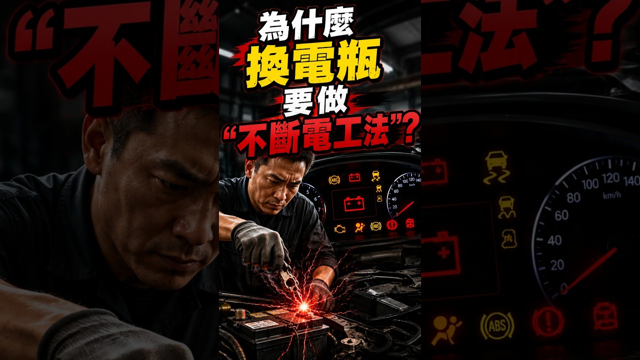 為什麼換電瓶要做「不斷電工法」？少做小心全車電腦集體失憶！#汽車電瓶 #不斷電更換 #汽車保養 #BMS電池管理 #修車日常 #汽車冷知識 #救車電源 #老司機 #行車安全 #CSP #shorts 縮圖