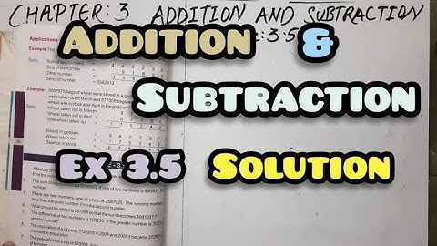 Class 5th Maths  chapter 3 Addition and Subtraction Ex 3.5 solution