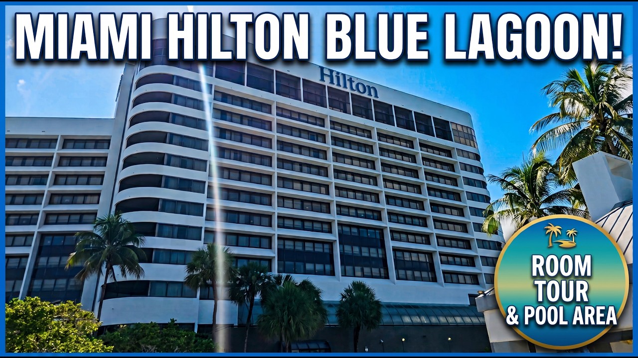 Miami Hilton Blue Lagoon Hotel Review! | Junior King Suite Room Tour & Pool Area 🌴