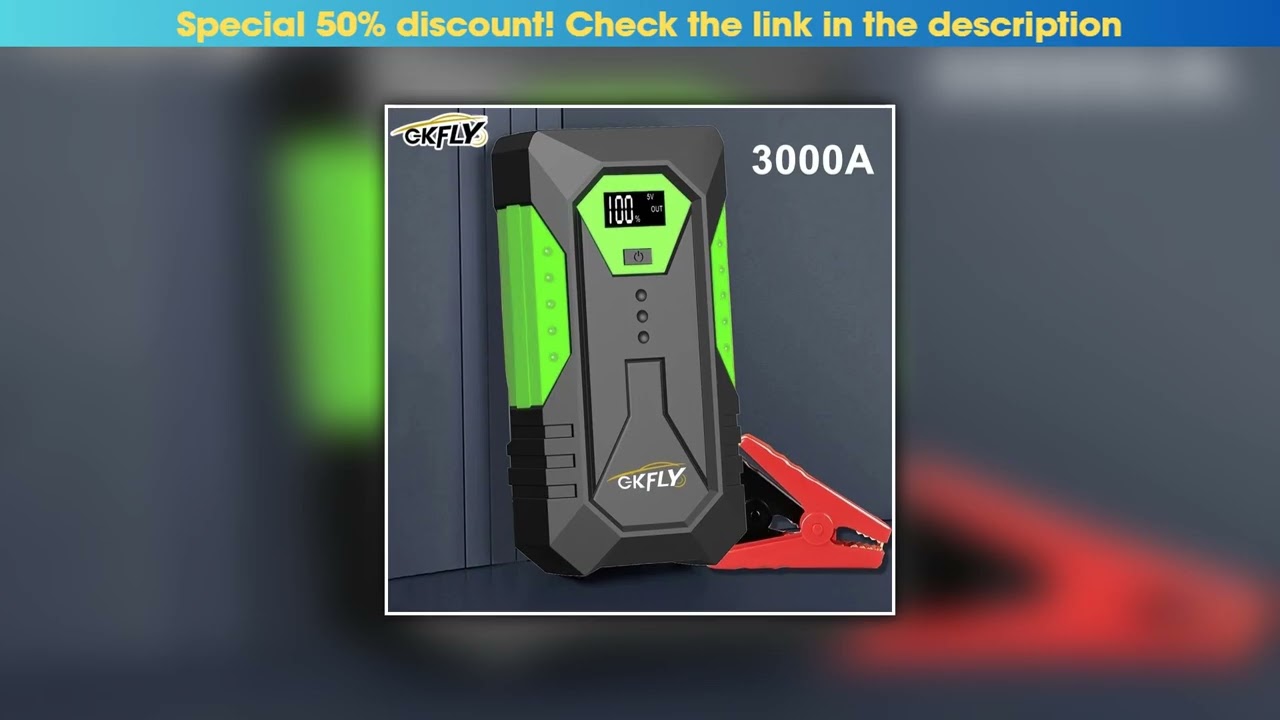 New Arrival Car Jump Starter 3000A Power Bank Portable Car Battery Charger for 12V Auto Starting De