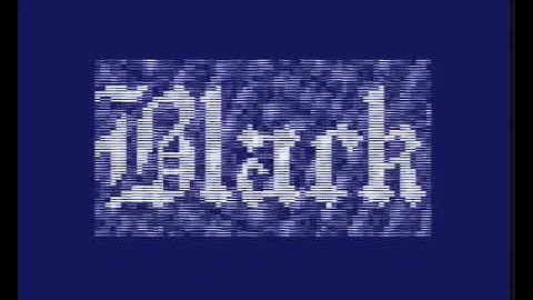Black intro running on Atari 8-bit at 14MHz