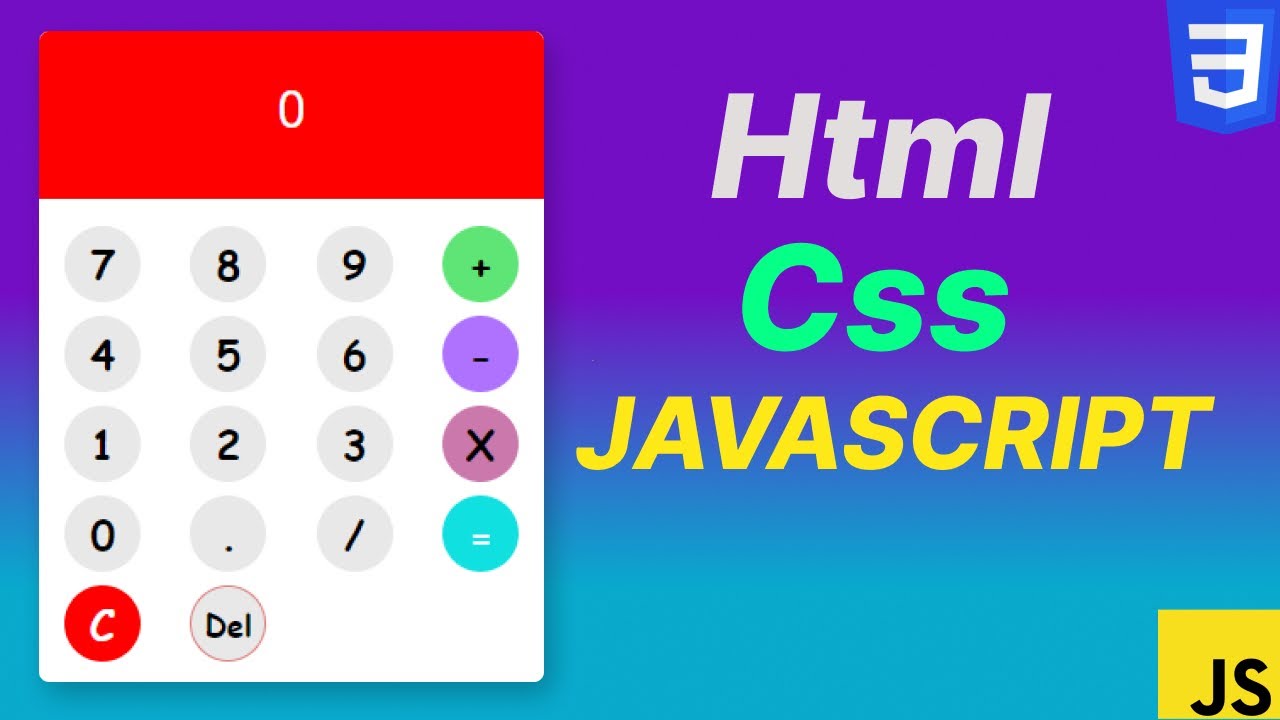 Calculator Using Html CSS And JAVASCRIPT - YouTube