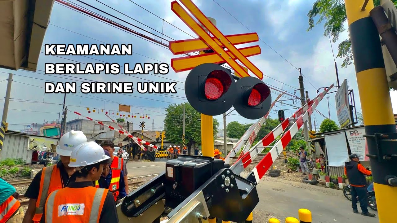 ADU SIRINE UNIK! Test Palang Pintu KA TERBARU Kompass Tambun Bekasi, Jawa Barat