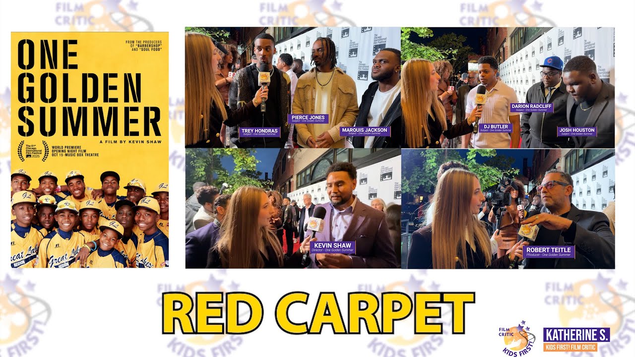 Кэтрин С. берет интервью у актеров и съемочной группы фильма «Золотое лето» на Международном кино...