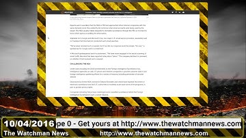 The Watchman News 10/04/2016 Yahoo Secretly Scanned Customer Emails For U.S. Intelligence