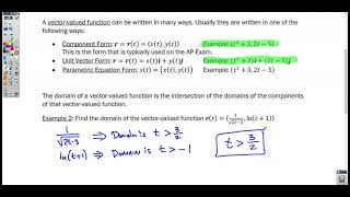 Section 9-4 Video 1- Defining and Differentiating Vector-Valued Functions Net Worth