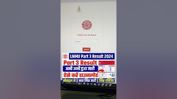 LNMU part 3 result 2024 marksheet download