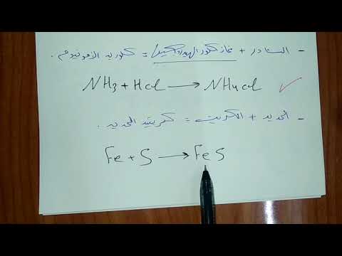 5 أنواع التفاعلات إتحاد تفكك إزاحة الصف التاسع