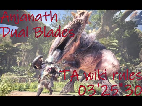 Mhw I 特殊闘技場 蛮顎竜マスター編 アンジャナフ 双剣ソロta Wiki Rules 03 25 30 Youtube