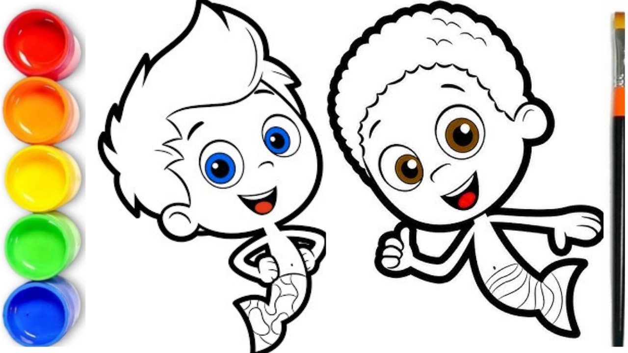 Draw Gobby How To draw Gil, Goby From Bubble Guppies | Bubble Guppies Coloring ...