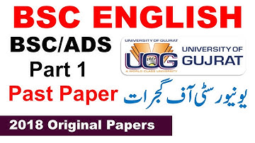 Bsc/Ads Part 1 English 2018 Old & New Syllabus Papers Gujrat University Ba Bsc Adp Papers English