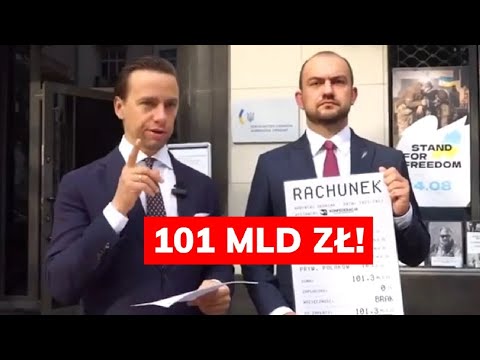 ✅ Krzysztof Bosak pod ambasadą UKRAINY wystawia RACHUNEK ZA POMOC na 101MLD złotych❗