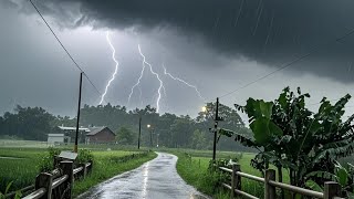 Rain hits my village in Indonesia||welcome to deep sleep😴